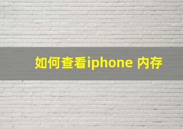 如何查看iphone 内存